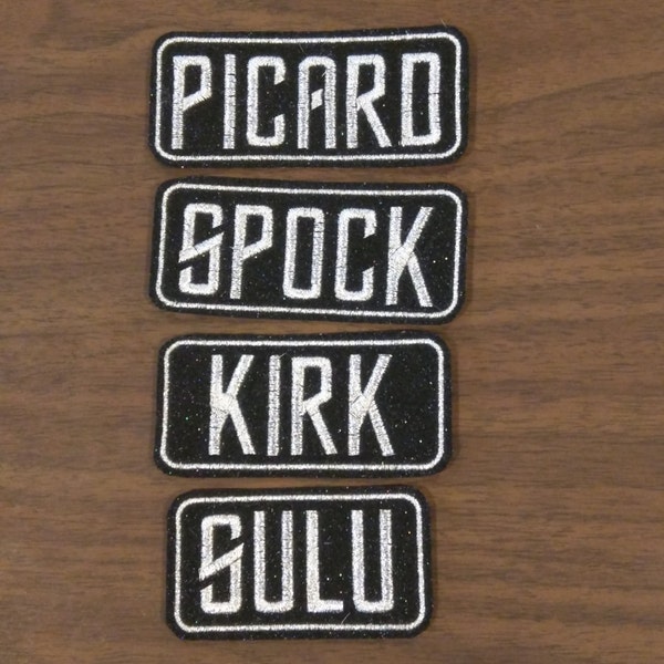 Star Trek inspired embroidered iron on name patches