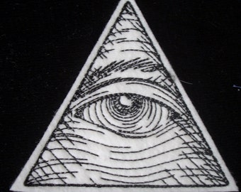 Embroidered Eye of Providence iron on patch