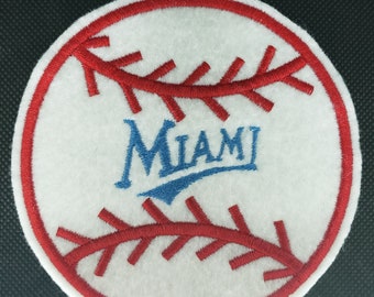 Marlins  inspired embroidered baseball iron on patch