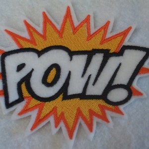 POW super hero embroidered iron on patch image 3