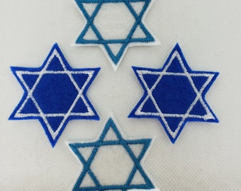 Single Two inch Star of David embroidered iron on patch, truly customizable