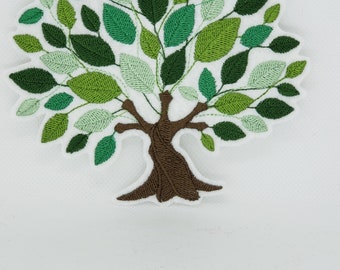 Tree of life embroidered iron on patch