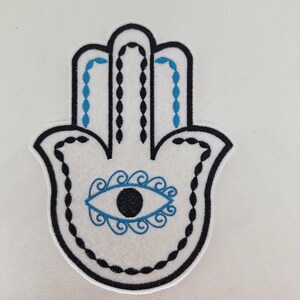 golden hamsa metallic thread embroidered iron on patch image 8