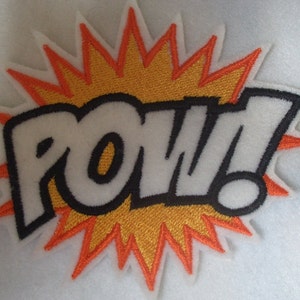 POW super hero embroidered iron on patch image 2