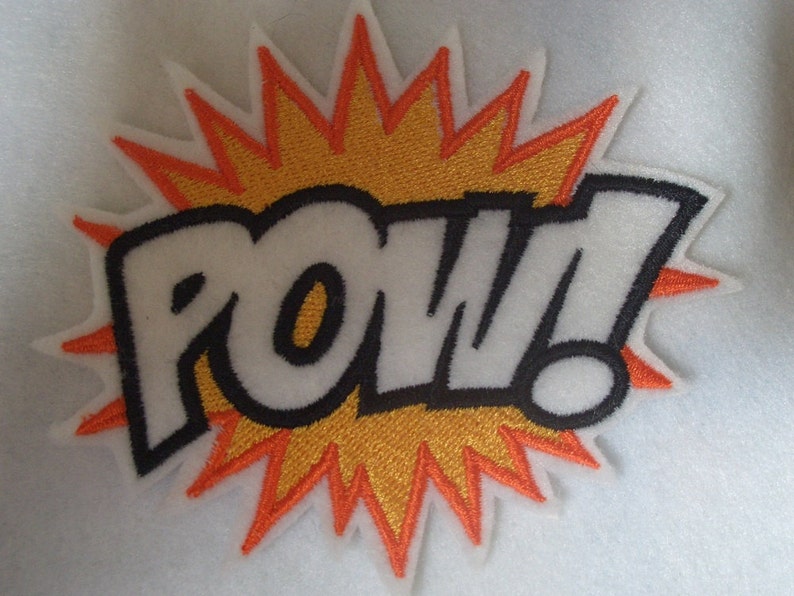 POW super hero embroidered iron on patch image 2