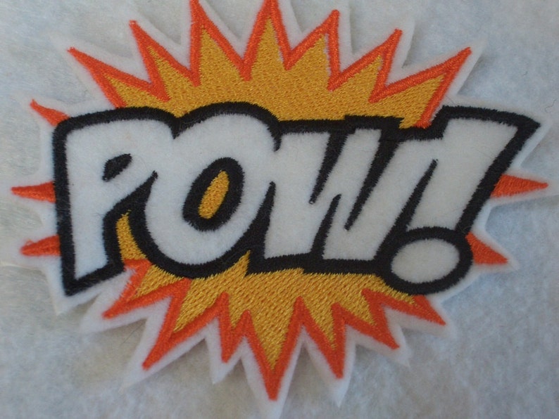 POW super hero embroidered iron on patch image 5