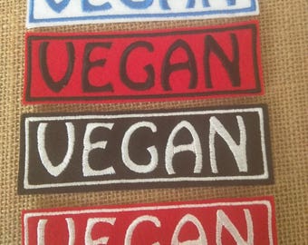 Custom Vegan embroidered iron on patch