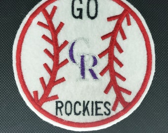 Rockies inspired embroidered baseball iron on patch