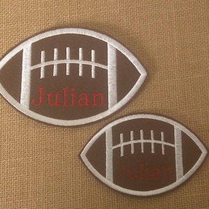 Football embroidered iron on name patch
