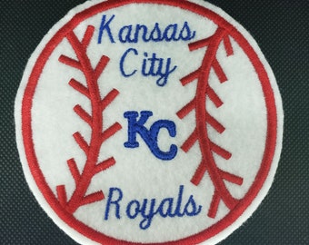 Kansas City inspired embroidered baseball iron on patch