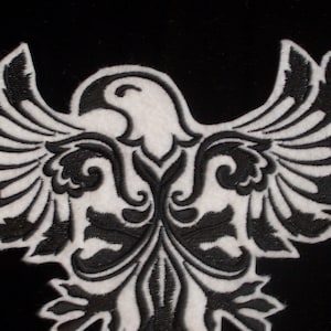 embroidered damask eagle iron on patch