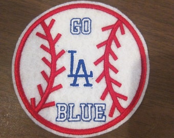 Dodgers inspired embroidered baseball iron on patch