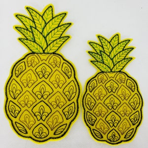 Pineapple embroidered iron on patch