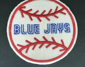 Blue Jays inspired embroidered baseball iron on patch