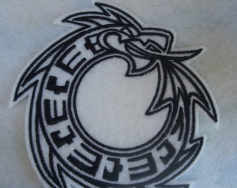 Embroidered Serpent eating tail Ouroboros iron on patch
