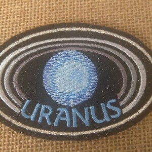 4 inch Uranus planet embroidered iron on patch