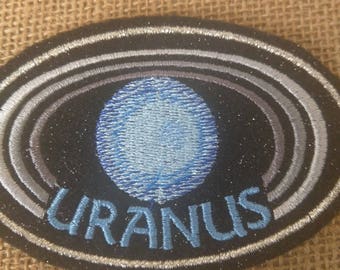 4 inch Uranus planet embroidered iron on patch