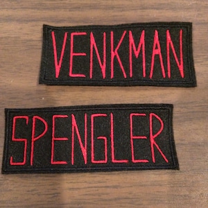 Kids size GHOSTBUSTERS Inspired name badge iron on patch, CUSTOM AVAILABLE