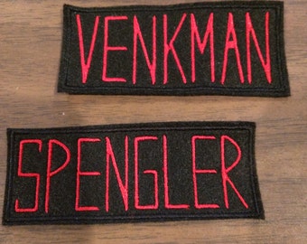 Kids size GHOSTBUSTERS Inspired name badge iron on patch, CUSTOM AVAILABLE