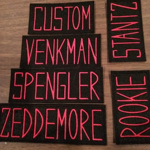 GHOSTBUSTERS Inspired Embroidered name badge iron on  patch, CUSTOM available too!