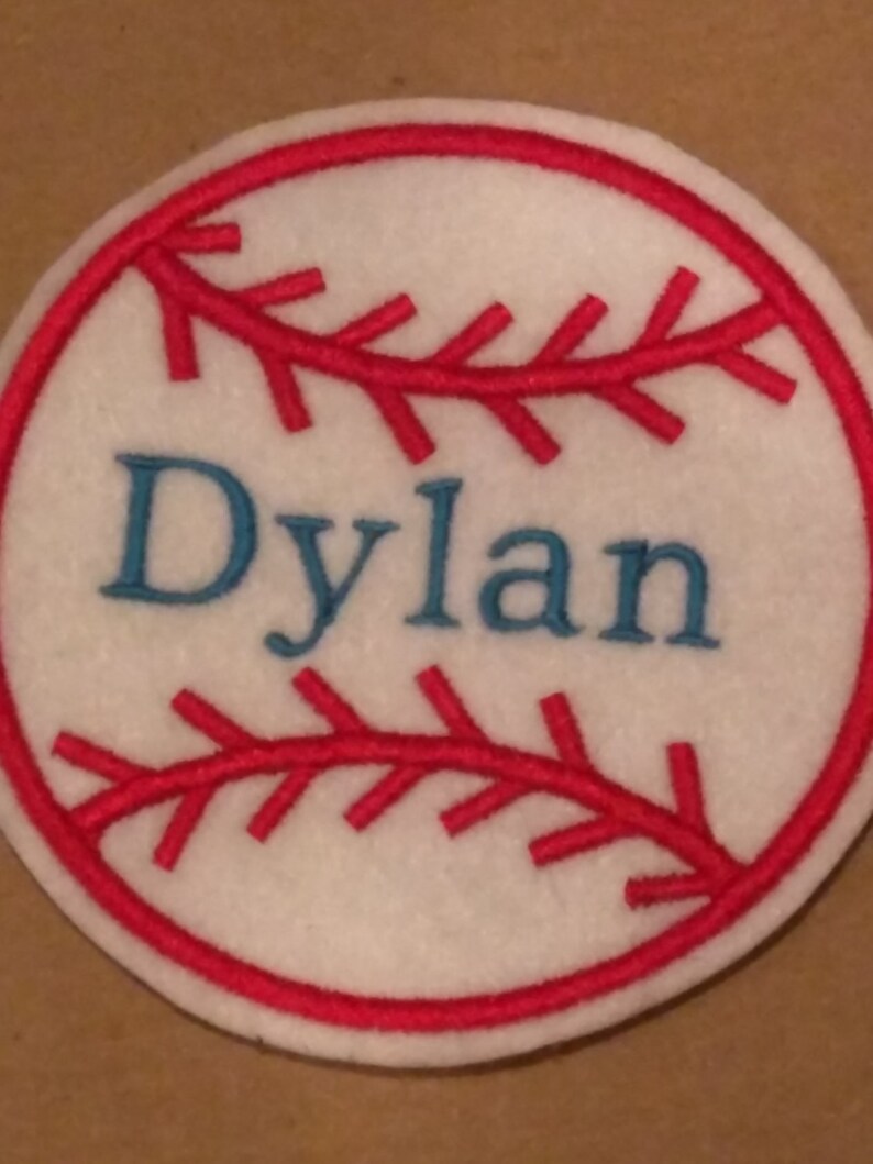 Baseball Embroidered Iron on Name Patch Etsy