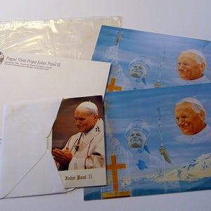 Cartões postais vintage Cartão fotográfico do Papa João Paulo II 1984 Visita ao Canadá