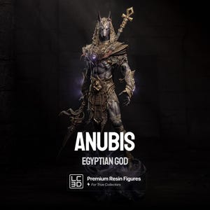 Anubis Figure Egyptian God of the Afterlife 3D Printed Resin Model Kit Unassembled Statue Miniature Collectible
