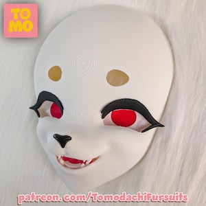 Kigurumi Style, Lion Head Base, Fursuit 3D print, Smug Expression, eyelashes, Lion Fursona, Decora style, Fursuit maker, Tomodachi Fursuits