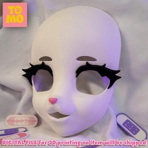 Kigurumi Dog / Canine Fursuit Head Base, Kemono, 3D STL DIGITAL FILE, eyelashes, Fursona, Anime style, Fursuit maker, Tomodachi Fursuits