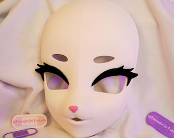 Kigurumi Cat / Feline Fursuit Head Base, 3D STL DIGITAL FILE Head Base, eyelashes, Fursona, Decora style, Fursuit maker, Tomodachi Fursuits