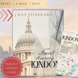 Editable London Itinerary Template | 3-Day UK Travel Planner | Printable London Travel Guide | Canva PDF Download