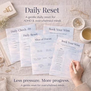 ADHD Daily Planner | Gentle Focus Reset (digital Download) - Etsy