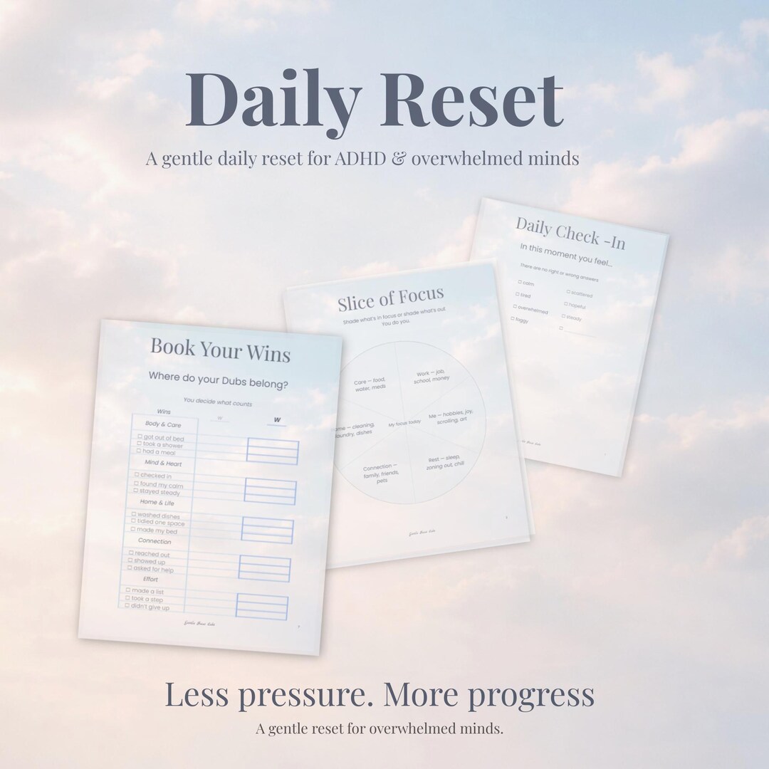 ADHD Daily Planner | Gentle Focus Reset (digital Download) - Etsy