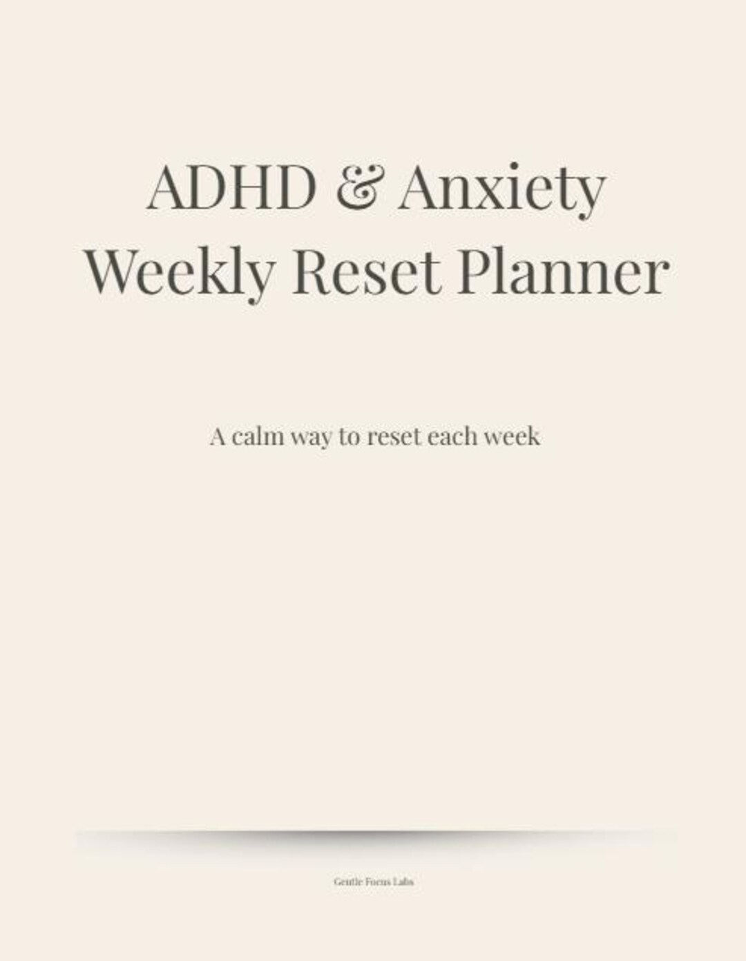 ADHD Anxiety Weekly Planner | Printable Mental Health Workbook | Weekly ...