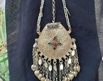 ヴィンテージ クチペンダントネックレス：アフガニスタンのベル、民族