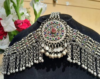 Turkmen Tribal Head Wear, Turkmen Headpiece, Matha Patti, Hair jewelry Accessories | Turkmen Style Tribal Matha Patti Ethnic Unique  main image 2