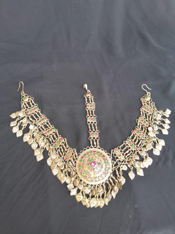Afghan Headpiece |vintage Kuchi Matha Patti With Colorful  display picture 1