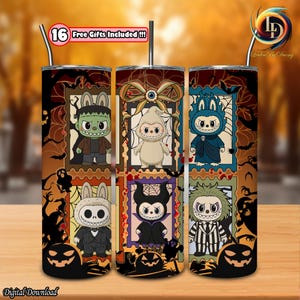 Coquette Doll Halloween PNG, 20 oz Skinny Tumbler Png, Cartoon Tumbler Wraps, Cute Monster Doll Halloween Clipart, Spooky Doll, Digital File
