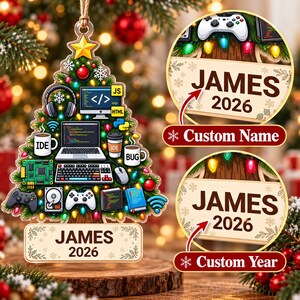 Personalized Software Developer Christmas Ornament 2026, Programmer Gift, Coding Ornament, Web Developer Gift, Acrylic or Wood Keepsake image 4