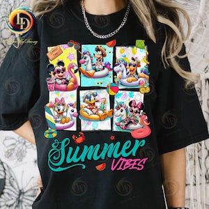 Cartoon zomer T-shirt ontwerp, schattig stripfiguur, Summer Vibes png, zomertijd png, zomerfeest clipart, commercieel gebruik, digitaal bestand