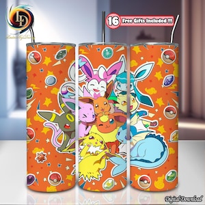 Anime Warrior Png, 20 oz Skinny Tumbler Png, Cartoon Tumbler Wrap Png, Anime Movie Png, PKM Cartoon Design, Commercial Use, Digital File