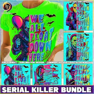 Horror Neon Color PNG Bundle, Colorful Horror Clipart, Horror Spooky Png, Horror Halloween, Horror Quotes Png, Commercial Use, Digital File