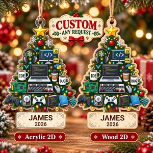 Personalized Software Developer Christmas Ornament 2026, Programmer Gift, Coding Ornament, Web Developer Gift, Acrylic or Wood Keepsake
