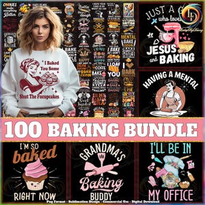 Paquete de imágenes PNG de repostería, imágenes PNG de cocina, amante de la repostería, imprimible de repostería, regalo de chef, impresiones de repostería, diseños de camisetas de repostería, uso comercial, archivo digital