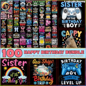 Alles Gute zum Geburtstag Png Bundle, Geburtstag Shirt Designs, Geburtstag Clipart, Familien Geburtstag Png, Kokette Geburtstag, kommerzielle Nutzung, digitale Datei
