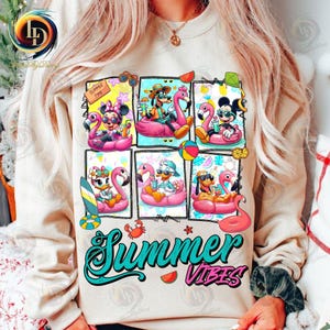 Cartoon zomer T-shirt ontwerp, stripfiguur png, Summer Vibes png, zomertijd png, zomerfeest clipart, commercieel gebruik, digitaal bestand