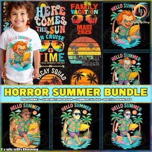 Horror Summer PNG Bundle, Horror Vacation Shirt Design, Hello Summer, Family Vacation 2025, Vacay Squad 2025, Commercial Use, Digital File