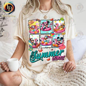 Cartoon zomer T-shirt ontwerp, schattig stripfiguur, Summer Vibes png, zomertijd png, zomerfeest clipart, commercieel gebruik, digitaal bestand