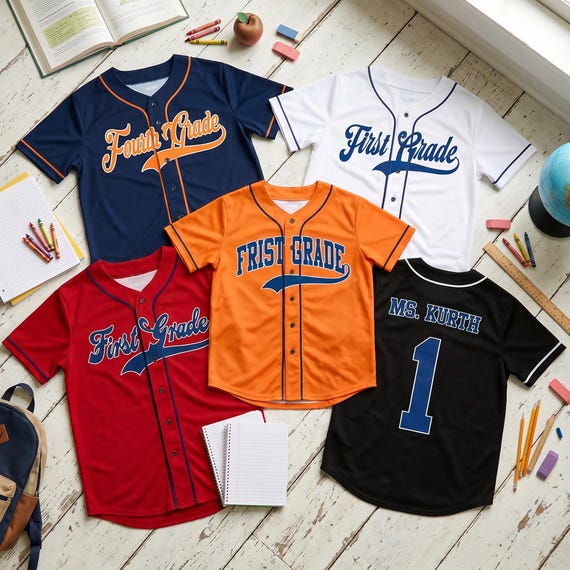 Custom Name Teacher Baseball Jersey, Personalized Team Jersey, Back to School Shirt, Personalized Team Jersey, Gift for Teacher
