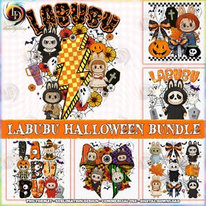 6 Monster Doll Halloween PNG Bundle, Spooky Doll Shirt Design, Kawaii Halloween, Funny Cartoon Halloween Png, Commercial Use, Digital File